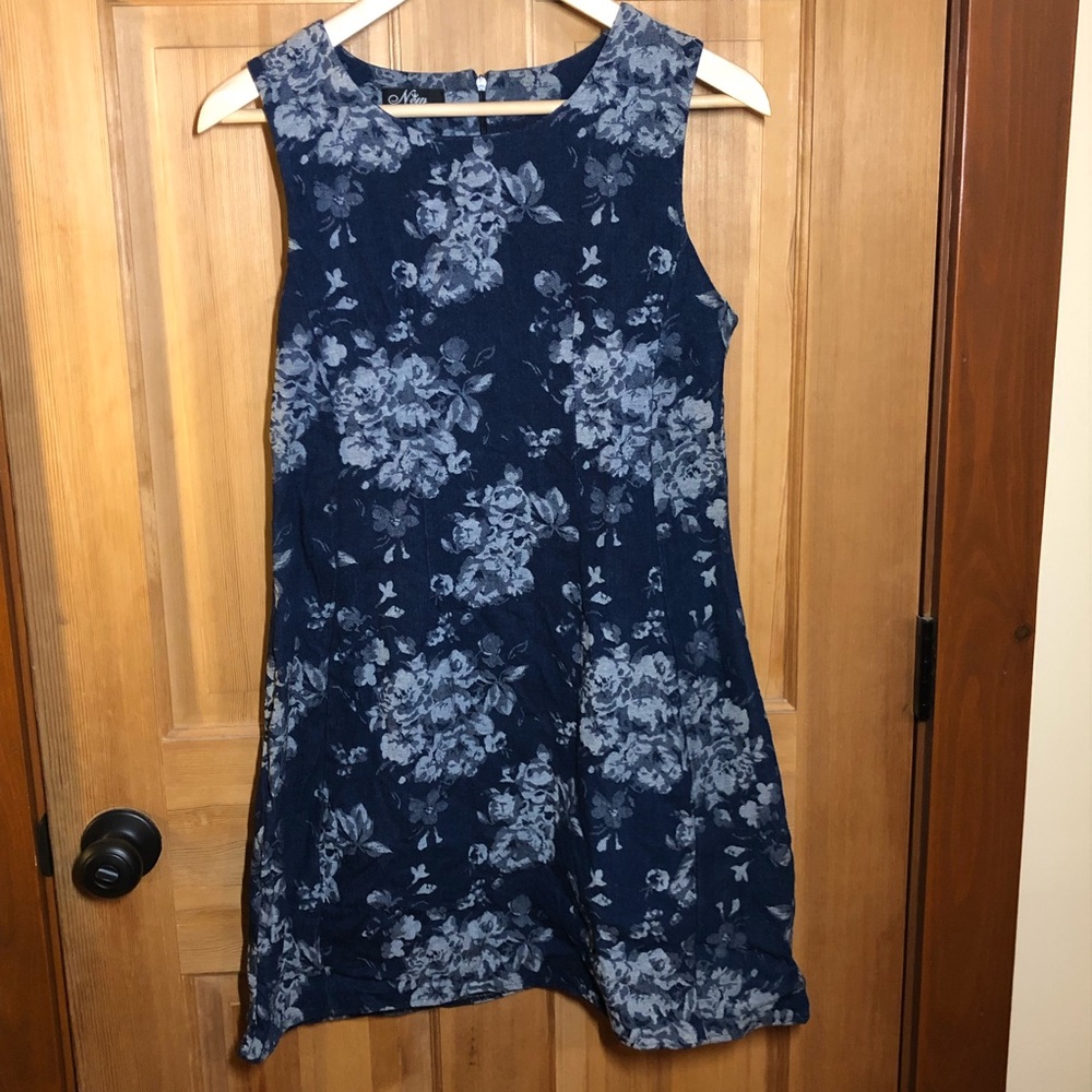 Floral Stretch Denim Mini dress